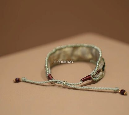 French vintage niche embroidered handmade bracelet Swallow pattern