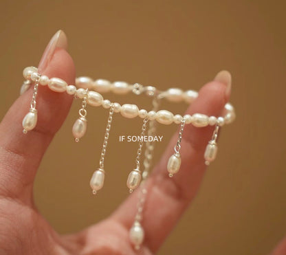High-quality freshwater pearl tassel design bracelet