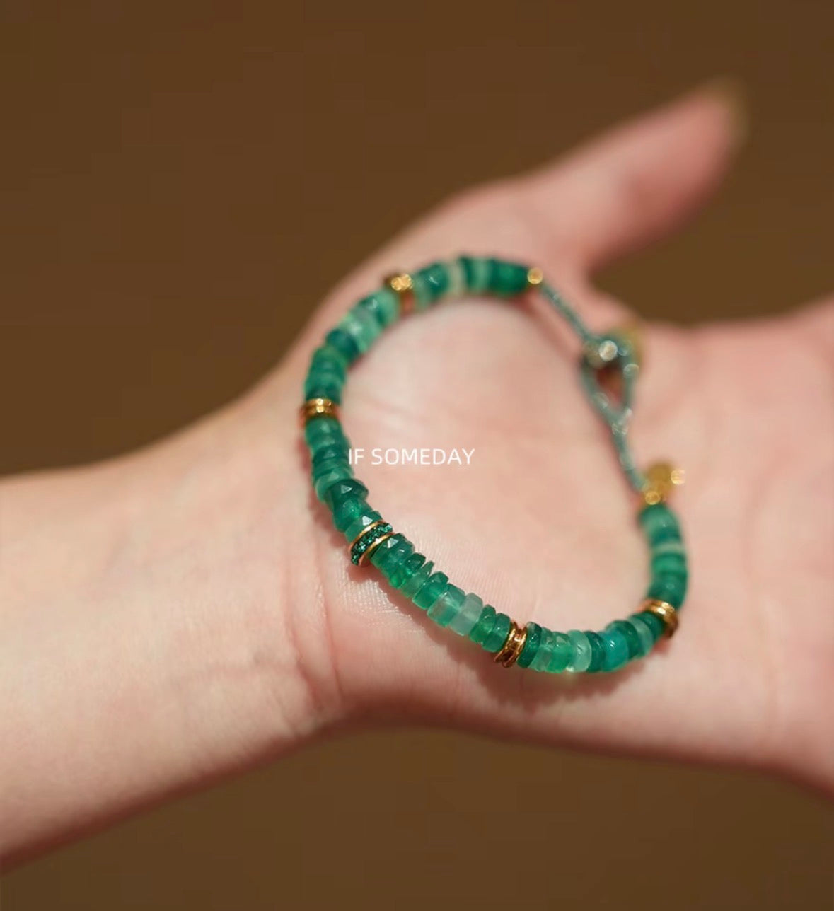 Green Chalcedony Handmade Bracelet