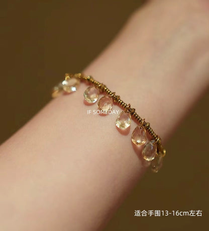 Water drop tassel niche design handmade bracelet