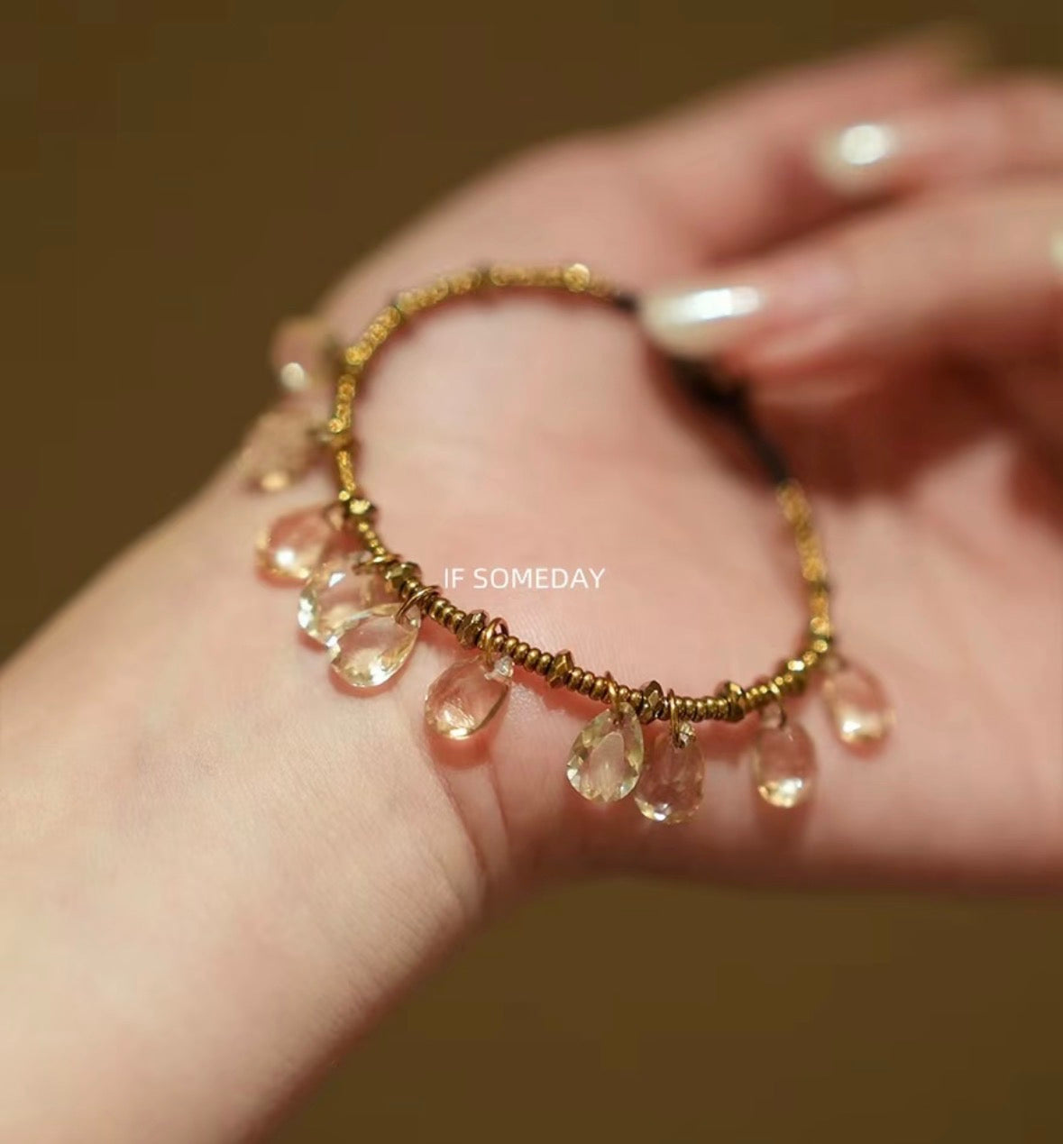 Water drop tassel niche design handmade bracelet