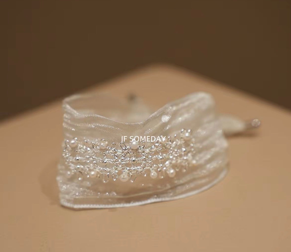 【White Moonlight】Handmade Natural Freshwater Pearl Mesh Bracelet, Wide and Narrow Versions
