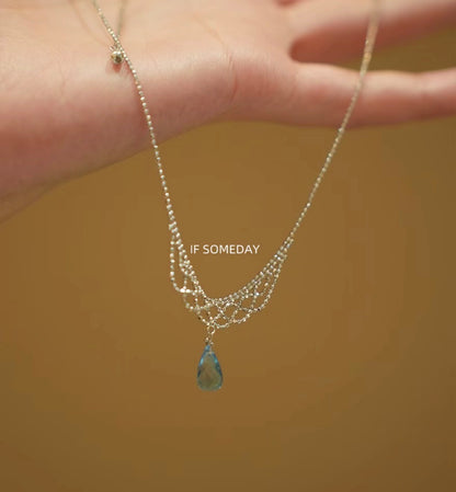 natural stone sliver necklace