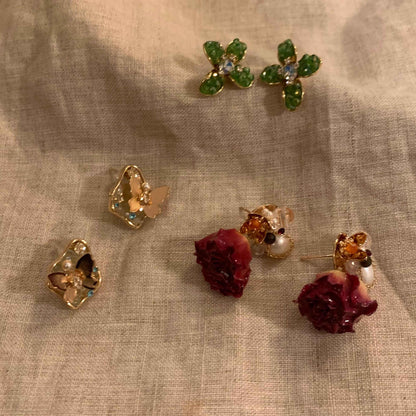 Earrings made of real flowers unique design girls