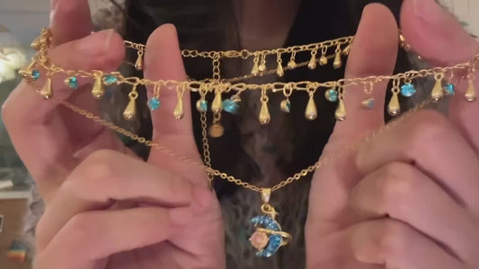 10001-INS2026 new design necklace moon pendant Two stacked styles